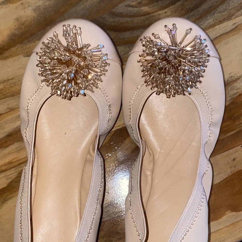 Gb Girls Gold Ornament Posy Ballet Flats 3